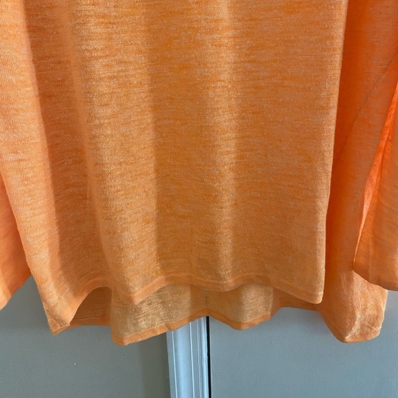 Eileen Fisher linen blend knit crewneck top oversized heather orange Large - Picture 4 of 9